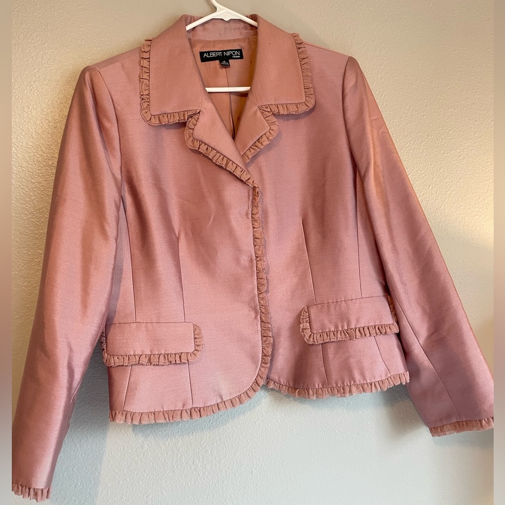 Albert Naipon Pink Frilled Blazer